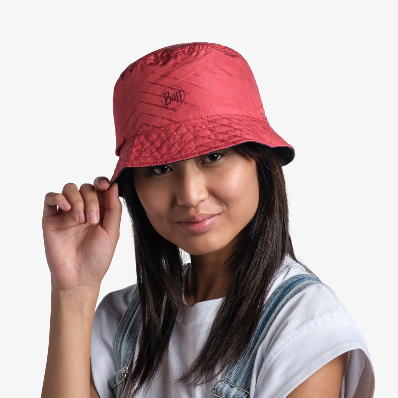 > 버프® > CAP 컬랙션 > TREK > Travel Bucket Hat > B/C.HatTvBu COLLAGE RED-BLACK S/M (117204.425.20) 