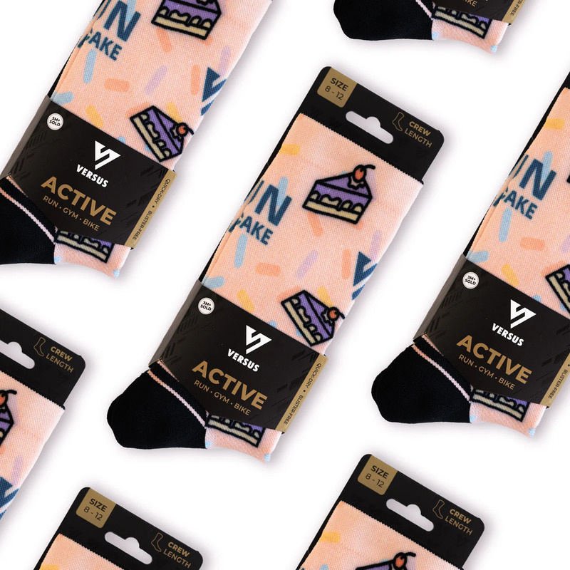 > 벌세스 > 양말 > Active Crew Printed > VERSUS Active Crew Run For Cake Socks 