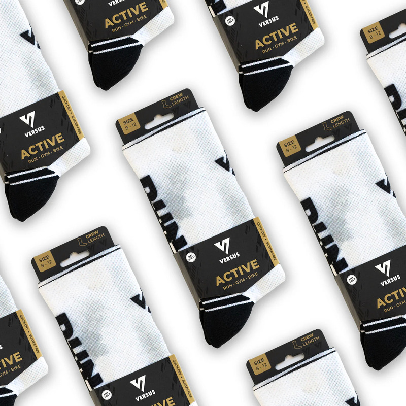 > 벌세스 > 양말 > Active Crew Printed > VERSUS Active Crew RUN White Socks 