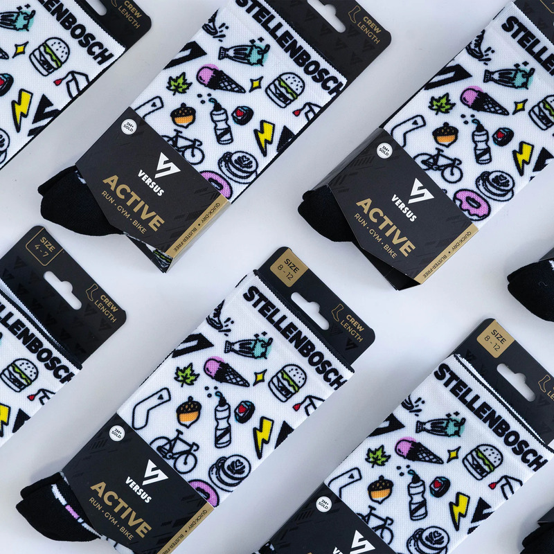 > 벌세스 > 양말 > Active Crew Printed > VERSUS Active Crew Stellenbosch Doodles Socks 