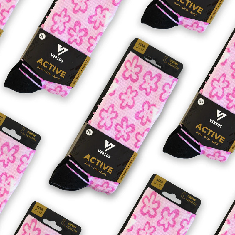 > 벌세스 > 양말 > ACTIVE CREW Printed > VERSUS Active Crew Printed PinkFlowerPower Socks 